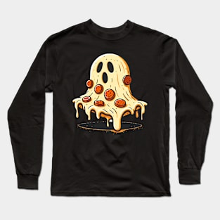 Funny Pizza Ghost Halloween Long Sleeve T-Shirt